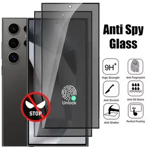 Privacy Screen Protector for Samsung Galaxy S25 S24 S23 Ultra Anti-spy Tempered Glass Fingerprint Unlock for Samsung S22 S26Plus