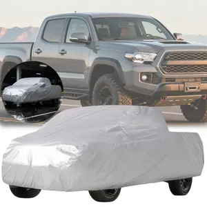 For Toyota Tacoma 6 Layers Heavy Duty Pickup Truck Cover, 170T Polyester Taffeta Full Coverage Silver Cover, All Weather Waterproof UV Snow Rain Dust Protection Outdoor Car Cover, Dust Resistant Outdoor Protective Cover