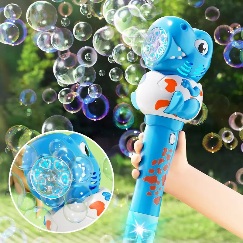 Handheld Dinosaur Bubbles Wand, Electric Bubbles Toy, Outdoor Play, Birthday Gifts, Christmas Gifts, Bubble Spinner Wand