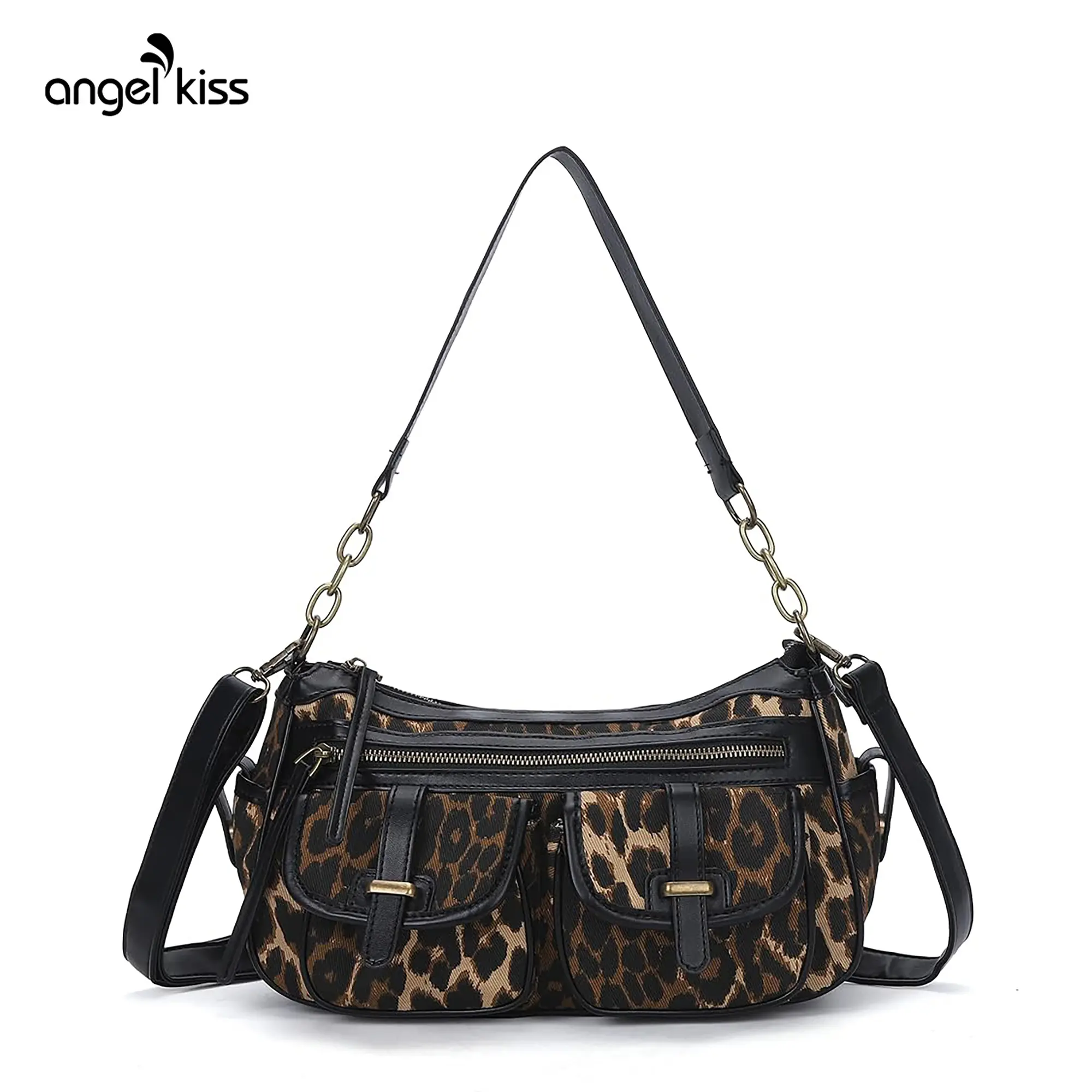 Angel Kiss Women's Crossbody Hobo Bag（13.5 x 5.2 x 7.3 inches） Casual Vegan Leather Shoulder Purse with Adjustable Strap and Multiple Pockets, Everyday Handbag, Purses, Shoulder Bags, Crossbody Bag tiktokshopbacktoschool,back to school,back to school haul