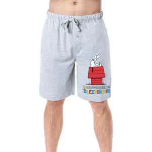 Peanuts Mens' Snoopy Happiness Is Sleeping In Character Sleep Pajama Shorts