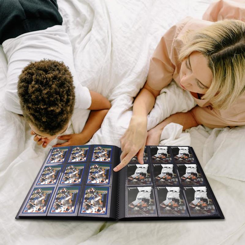 Cards 9 Pocket Strap Binder 360 Side Loading Pockets for Soccer Basketball Sports Hockey Cards Archival Safe Acid Free Trading Card Album 20 Pages Side Loading