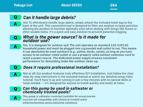 SEESII 1/3HP Pool Cover Pump Automatic On/Off 3035GPH Submersible Water Pump with Filter Net 25ft Cord Check Valve for Swimming Pool Hot Tubs Pond#SummerVibes