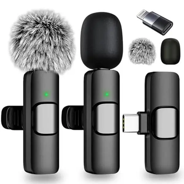 Professional Wireless Microphone, USB Rechargeable Wireless Microphone, Plug-Play Lapel Mic for Video Recording, Teaching, Interviews, Podcast Equipment, Gifts for Mums mini microfono minimic c interface mini microphone phone accessories Audio