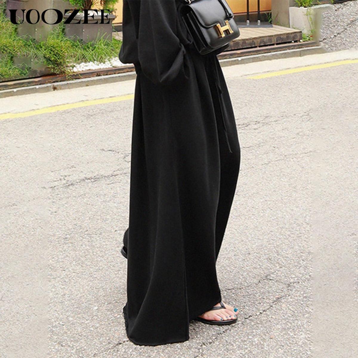 Leg Solid Color Pants - Simple & Comfortable Drawstring Waist Cuffed Baggy Oversized Cotton Light Gray Minimalist Women's Bottoms