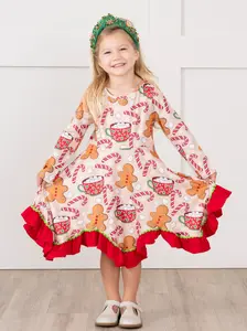 Gingerbread & Cocoa Ruffle Dress