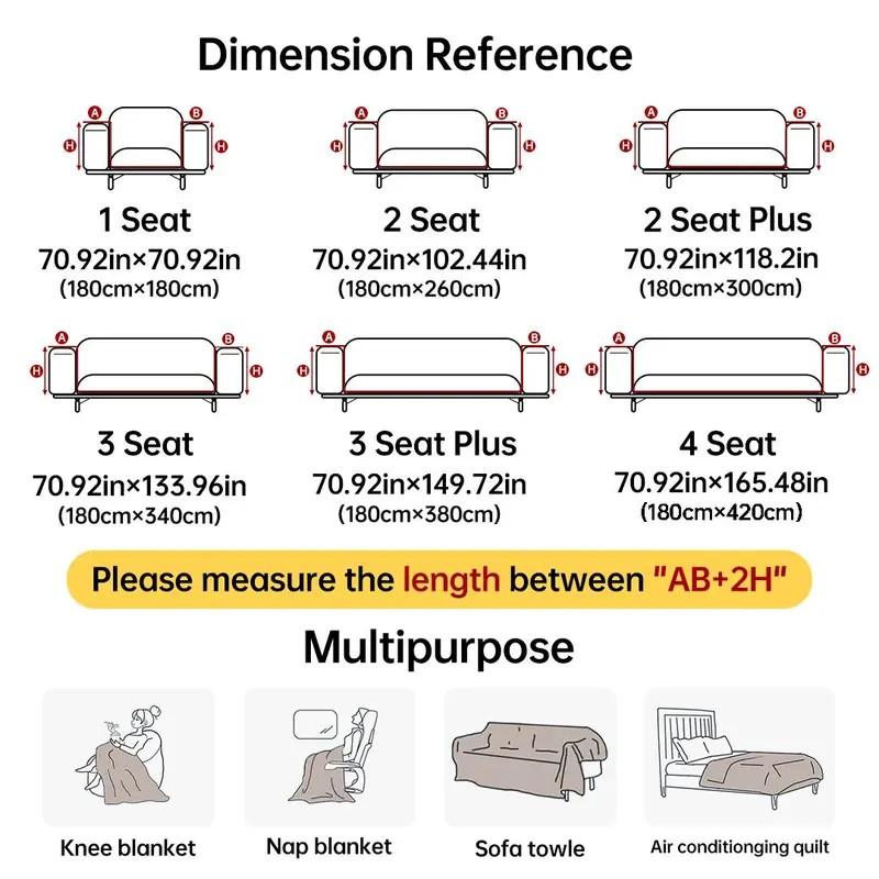 【SlumberHome】 Plant Leaf Pattern Sofa Cover Durable Chenille Slipcover for Home Living Room Pet-friendly All-Season Use Resistant to Scratches couch cover for sofa Dustproof Couch Protector Elastic Furniture Protector
