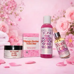 Redooyouryoni Feminine Hygiene Bundle | Yoni Wash, Bar, Oil + Whipped Body Butter (Mango Scented) with boric acid and all natural ingredients. Luxury Feminine care.Aphrodisiac pheromone cleansing products