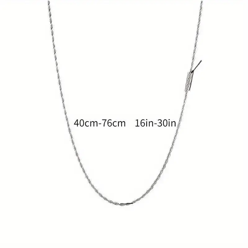 (Buy One Get One Free)1/2PCS 925 Sterling Silver Twisted Rope Chain Necklace and Bracelet - Simple Hip - Hop Style, Shiny Basic Chain for Women's Elegant Jewelry Accessories, Twisted Rope Design,A must-have gift for Christmas (Buy One Get One Free)1/2PCS 925 Sterling Silver Twisted Rope Chain Necklace and Bracelet - Simple Hip - Hop Style, Shiny Basic Chain for Women's Elegant Jewelry Accessories, Twisted Rope Design,A must-have gift for Christmas