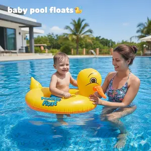 Auspicious Rain Adorable Inflatable Rubber Duck Pool Float Perfect 2-in-1 Water Toy for Toddlers Secure Baby Bathtub Seat Fun Swimming Pool Boat Ideal for Beach Games Summer Pool Parties Float with Donuts Heart-Shaped floater Donut Swim Ring Comfortable