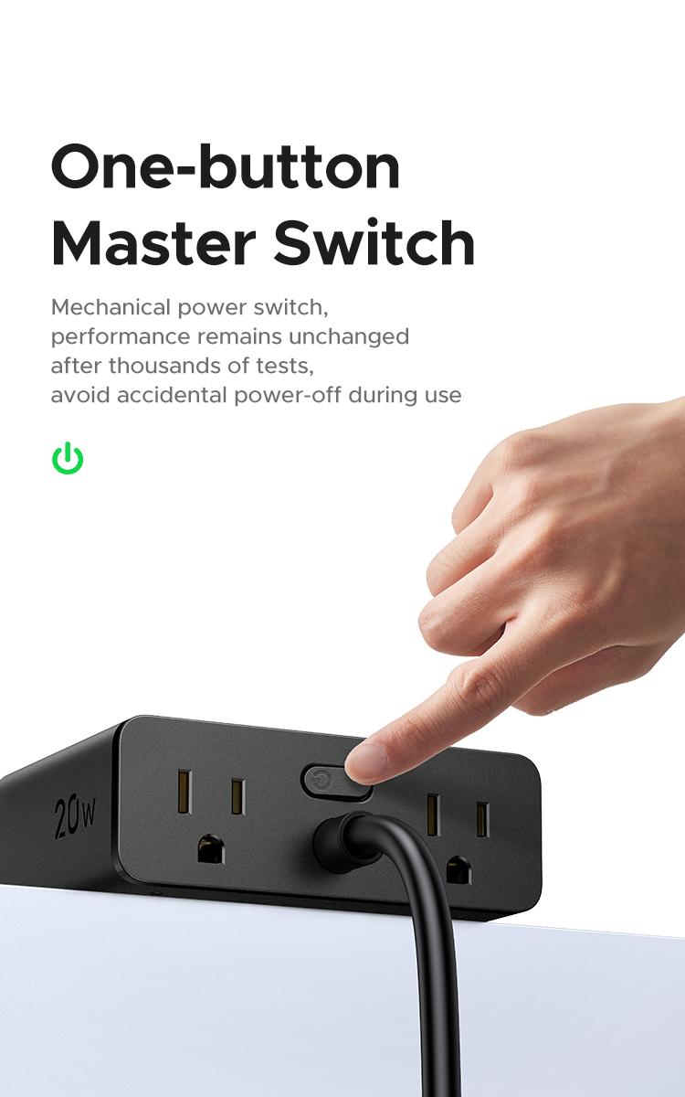 UGREEN GaN 20W 8-in-1 Smart Socket, with Type-C, USB-A Charging Port, 2500W Max Total Power, Solve All your Charging Needs of Life- TikTokShopBlackFriday ,TikTokShopHolidayHaul