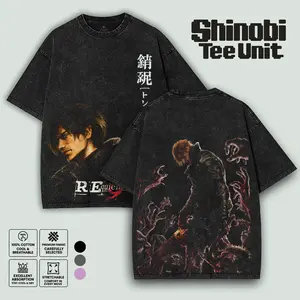 Leon Kennedy Resident Evil 9 Requiem Heavyweight Washed Cotton Tshirt, Gift for you, tshirt for him, hoodies men casual Cotton Fabric, leon kennedy merch