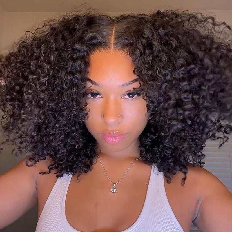 [Spring Essential] Wiggins Hair Short Curly Wigs 7x4 Pre Cut Ready To Go Glueless Wigs Ready To Wear Human Hair Beginners Friendly 13x4 Lace Frontal Wigs #SpringStatements #WeeklyDeals