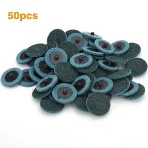 50Pcs 2" Fine Roll Lock Surface Sanding Disc Set - Burr Removal Sanding Discs,Quick Change Discs for Rotary Tools,for Die Grinder Surface Prep Strip Grind Polish Finish