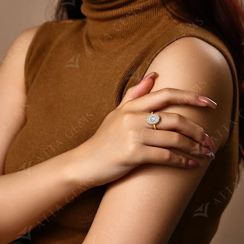 D/VVS1 Round Shape All Synthetic Moissanite Ring for Women Real 925 Sterling Silver Engagement Fine Jewelry BlackFriday Gift R111