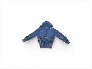 OBJ0024 LV Botanical Embroidered Mesh Zipup