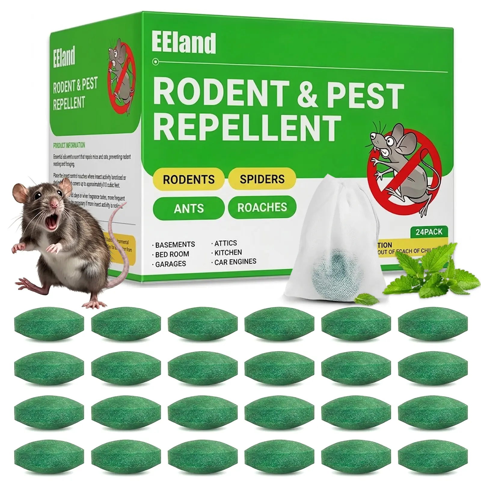 Efland 24-Pack Rodent & Pest Repellent Balls for Indoor Use