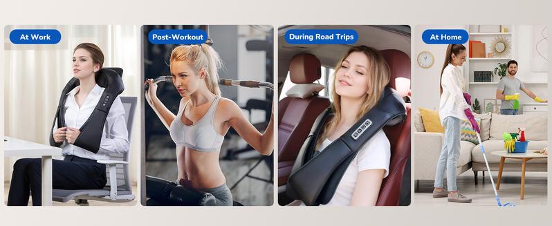 Cotsoco Shiatsu Neck Massager with Heat, Back Shoulder Massager Deep Kneading, Comfort Electric Massager for Home Office Car Use, Gift for Women & Men, Valentine's Day gifts