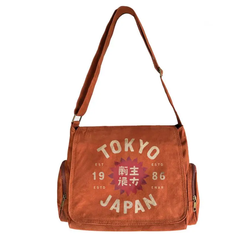 Brand-new upgraded fabric, large-capacity flap tote bag featuring “Tokyo Japan 1986” print—an excellent choice for everyday outings, travel, shopping, and gifts.
