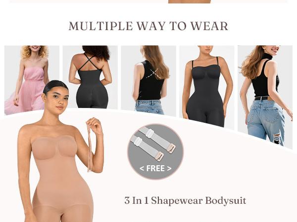 FeelinGirl  Strapless Shapewear Tummy Control Bodysuit Seamless Shaping Shortie with Removable  Womenswear Fabric Comfortable Christmas Style Springtok SpringStatements