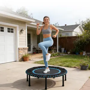 48 Inch Springless Mini Trampoline Indoor Outdoor Jumping Fitness Device Quiet and Safe Workout Experience 450 Pound Weight Capacity Home Gym Rebounder Ideal for All Ages Family Friendly Jumping Exercise Trampoline
