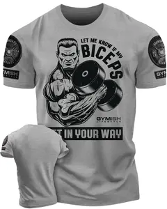 036. Biceps In Your Way Funny Motivational Workout Gym T-Shirt for Men Bodybuilding Fitness Tee Athletic Top