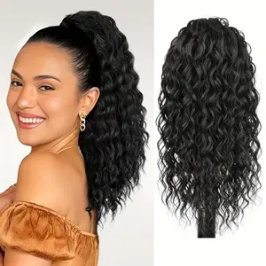 Ponytail Extension 14 Inch Curly Drawstring Ponytail for Women Clip in Fake Ponytail Synthetic Curly Pony Tails Hair Extensions