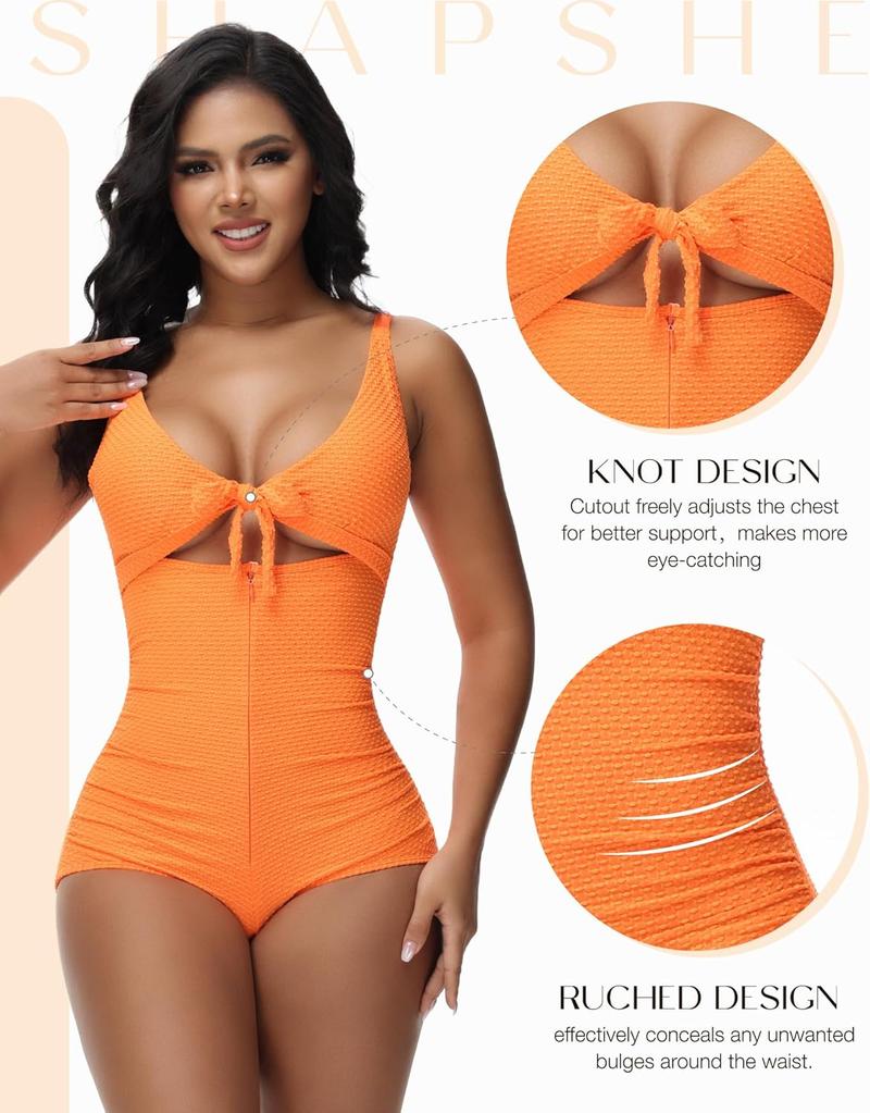 Curvy-faja Women's One Piece Swimsuits Tummy Control Cutout Sleeveless Bathing Suit Quick Dry Breathable Fabric Adjustable Fit High Stretch Swimwear