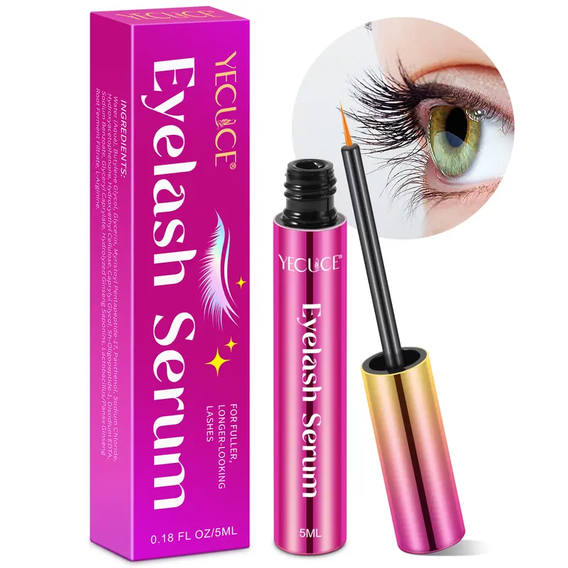 YECUCE Eyelash Serum - Lash Enhancing Formula for Longer Thicker Lashes Gentle Vegan 0.18 FL OZ 5ML