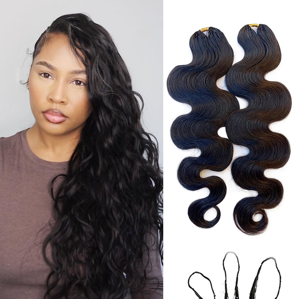 Feather Crochet Hair Body Wave 100% Human Hair 16-22 Inch  display picture 1
