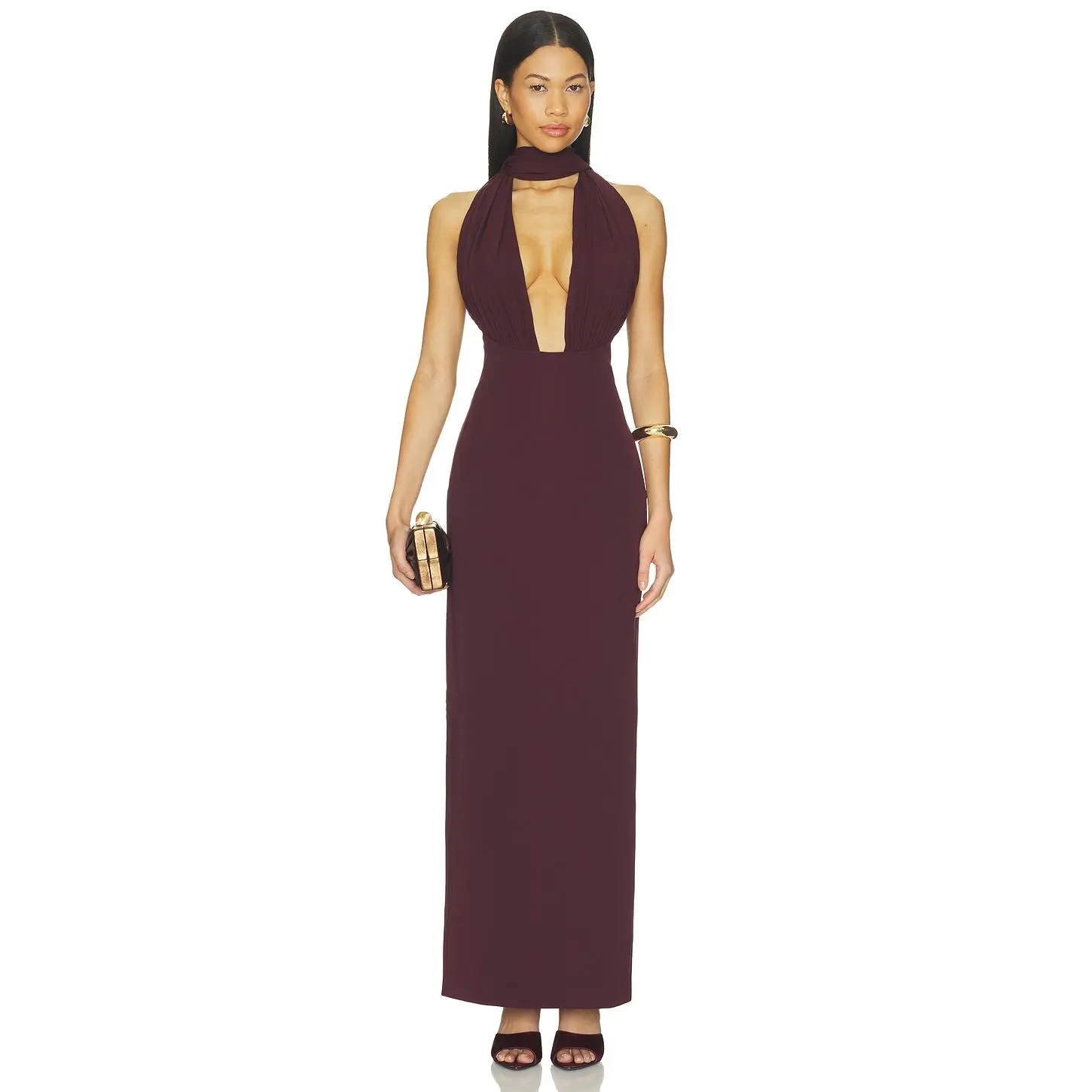 MISHA The Capezza Silk Dress in Currant