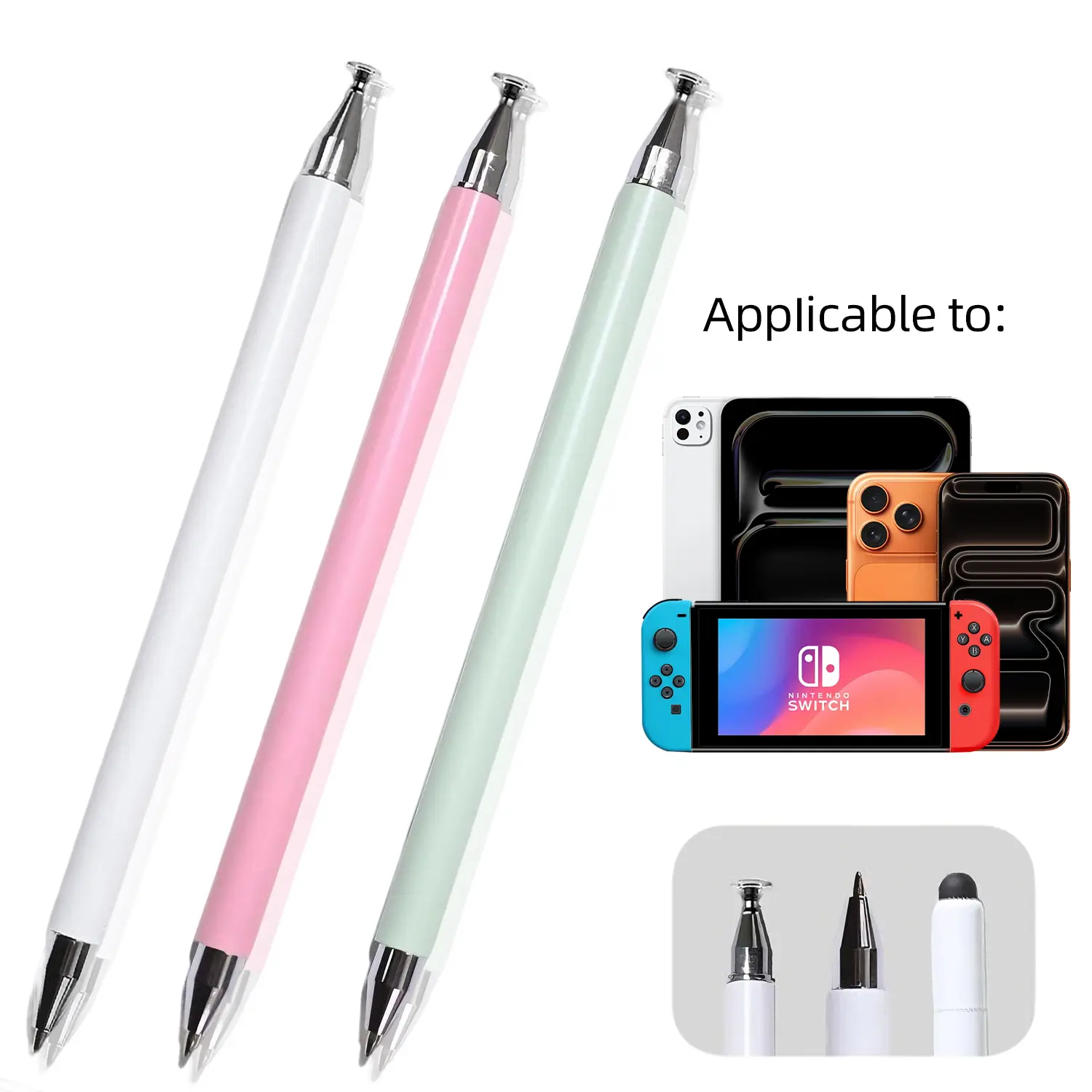 3-in-1 Universal Transparent Disc Stylus Accessory - High Sensitivity, No Bluetooth Needed, for All Touch Screen Electronic Devices, iPad, iPhone 17 Pro Max, Switch, Computer, BackToSchool, Accessories, Digital Products