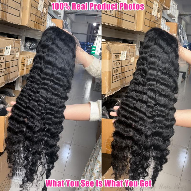 Bling Hair Deep Wave HD Lace front 13x6 13x4 Kinky Curly Human Hair Wigs Transparent Lace Frontal Wig PrePlucked 180 Density Wigs For Women with Baby Hair TikTokShopHolidayHaul