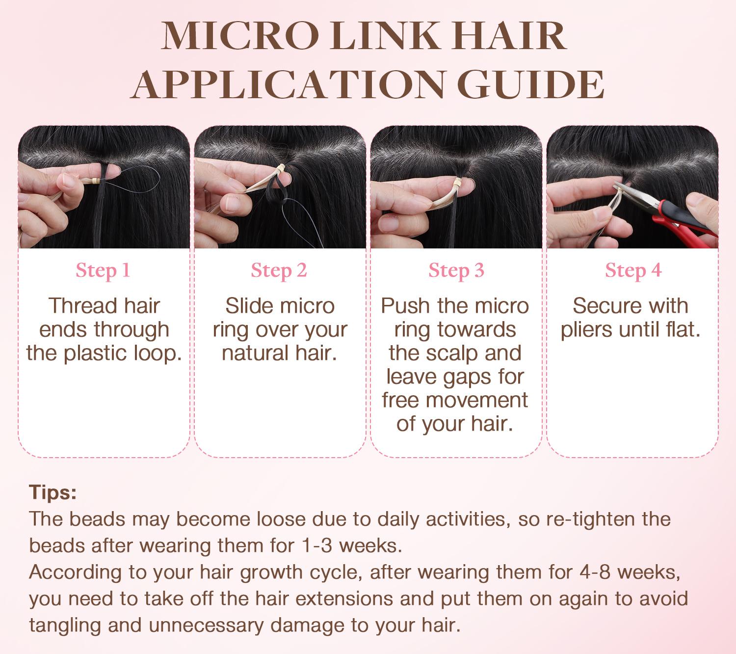 GOO GOO Micro Link Hair Extensions Real Human Hair 14-24Inch 50g-50s/30g-25s, Cold Fusion, Invisible Remy, Micro Loop Micro Ring Hair Extensions Silky Straight Hair Extensions#Greenish#TikTokShopSpringGlowUp