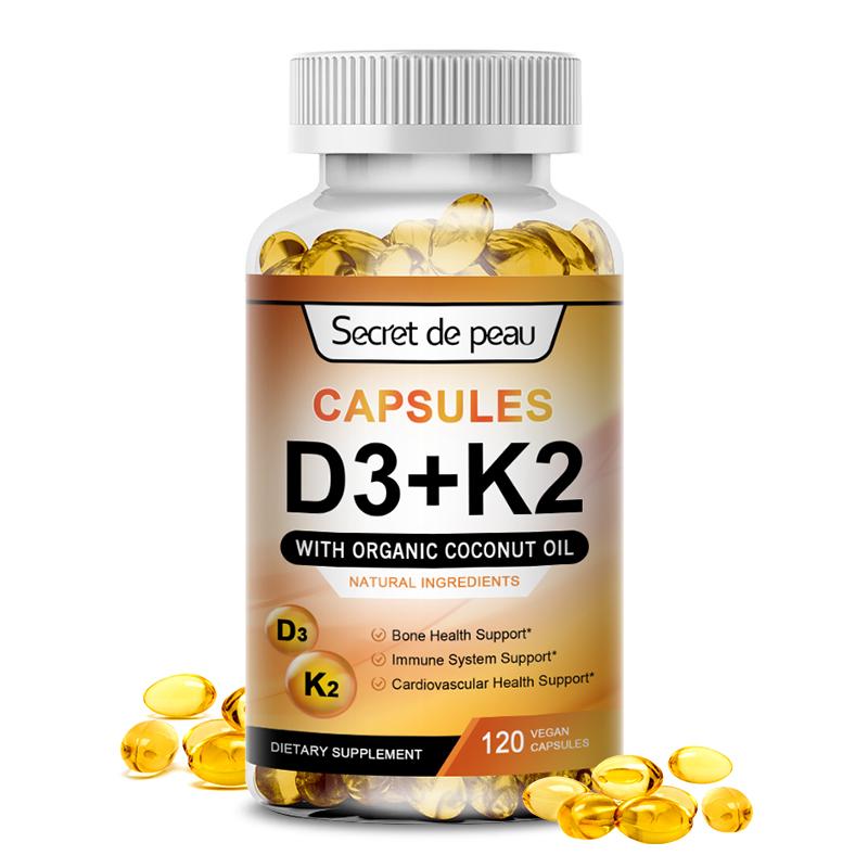 Your Capsules D3 + K2 Vitamin Supplement,Supports Immune System,Heart,Bones,120 Vegen Capsules Healthcare Dietary Bathroom