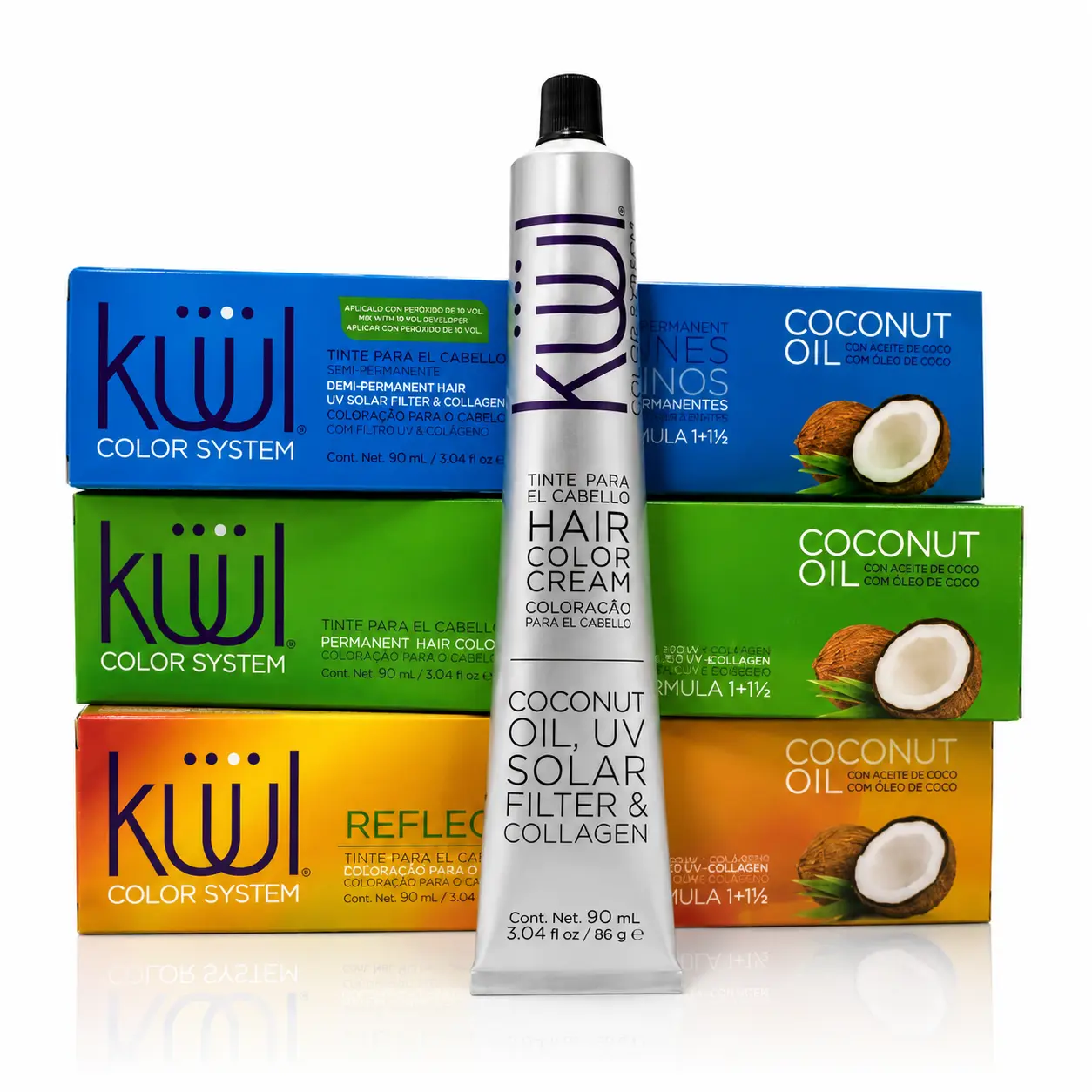 KUUL Color System - Tinte para el cabello - Hair color cream - Hair dye 3.040z (90ml) with Coconut Oil Formula for Vibrant Long-Lasting Color Hairdye Cover Grey Hair