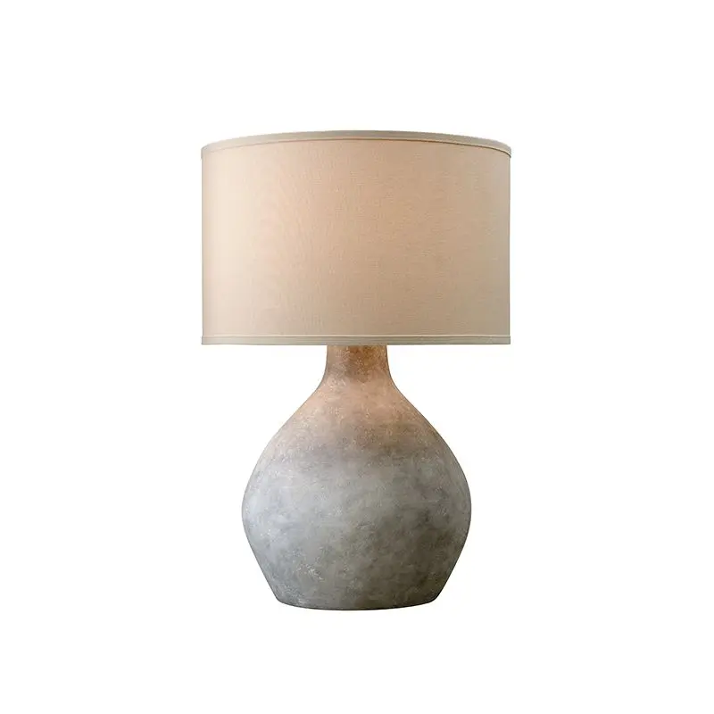 Zen Alabastrino Table Lamp with Off-White Linen Shade - Tranquil Alabastrino Ceramic Design