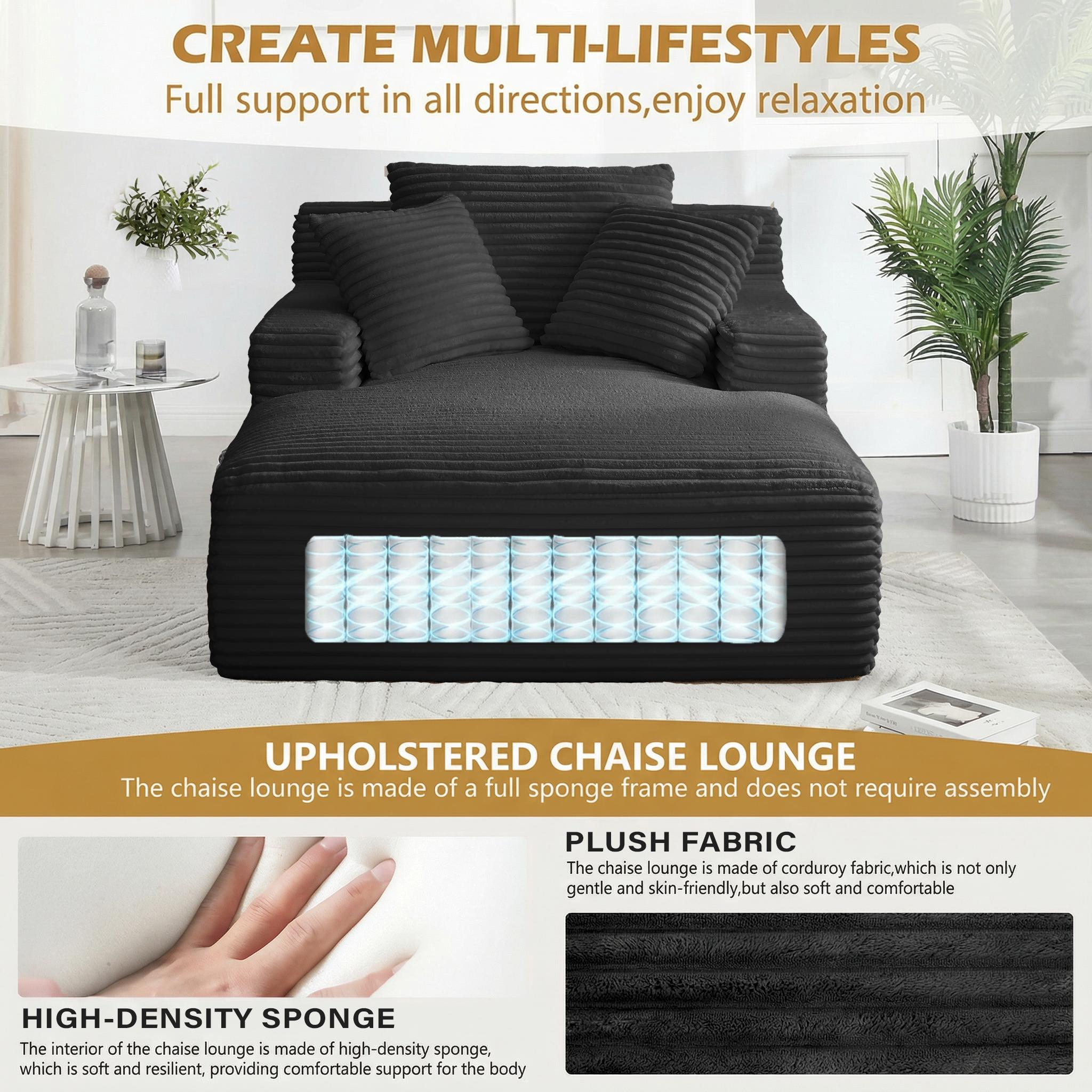 Boneless Couch Bed Chaise Oversized Lounge Series Plush Corduroy 1200LBS Load Bearing ,With Cup holder ,With Storage bag,No Assembly Required 24 Months Warranty,Upholstered Fluffy cloud sofa bed with Throw Pillows,Indoor Sleeper Chair Boneless Couch Bed Chaise Oversized Lounge Series Plush Corduroy 1200LBS Load Bearing ,With Cup holder ,With Storage bag,No Assembly Required 24 Months Warranty,Upholstered Fluffy cloud sofa bed with Throw Pillows,Indoor Sleeper Chair