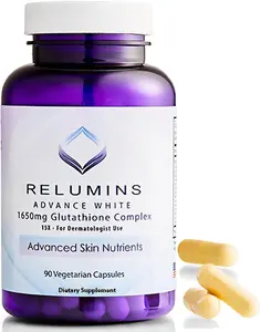 Relumins L-Glutathione Complex 1650mg - Spring Glow Essentials Antioxidant Support with Alpha Lipoic Acid, NAC, L-Methionine & Vitamin E for Skin Health, Made in USA - 90 Vegetarian Capsules