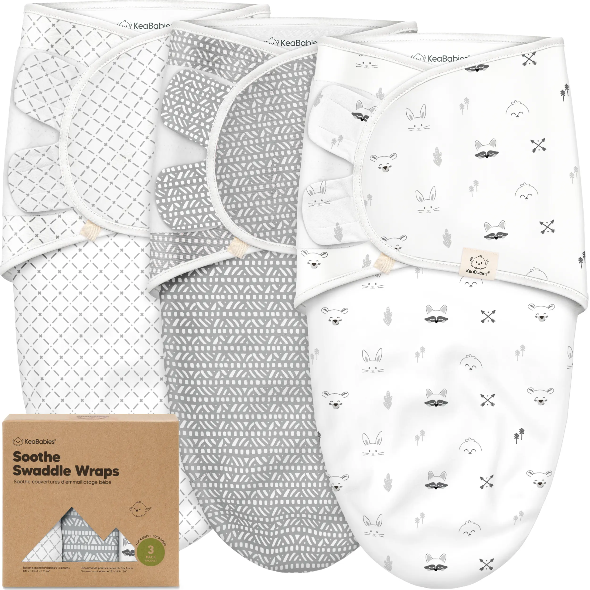 3-Pack Organic Baby Swaddle Sleep Sacks - Swaddles for Newborns, Infant 0-6 Months, Baby Girls, Boys, Soft & Snug Newborn Sleep Sack, Nursery Swaddling Blankets
