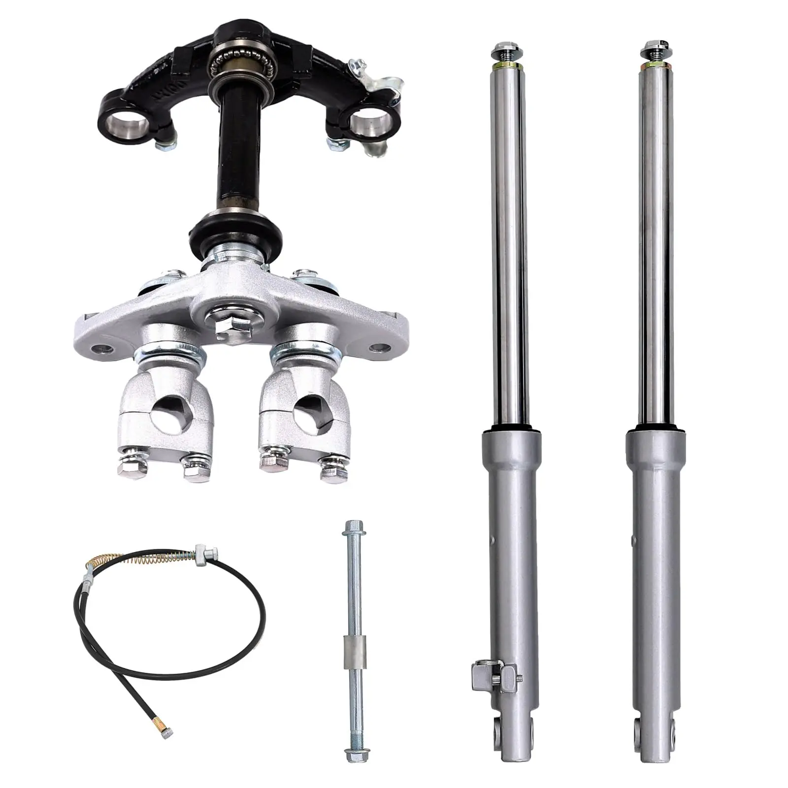 520mm Front Forks with Triple Tree and Wheel Axle Drum Brake Kit for Pit Dirt Bike Motocross Offroad Motorcycle CRF50 TTR50 XR50 PW50 50cc-110cc
