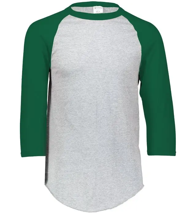 Women's Classic Baseball Tee - 4.8-ounce Poly-Cotton Jersey Fabric, 3/4 Length Raglan Sleeves, Crew Neck Design, Fishtail Hem, Plain Fitted All-Season Wear, 3XL Size