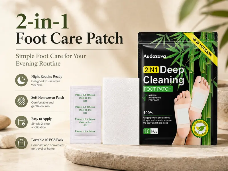 Natural Ginger + Bamboo Vinegar Detox Foot Pads for Adults, Deep Sole Cleanse, Toxin Removal, Stress Relief, Sleep Aid & Alternative Therapeutic Wellness Foot Care