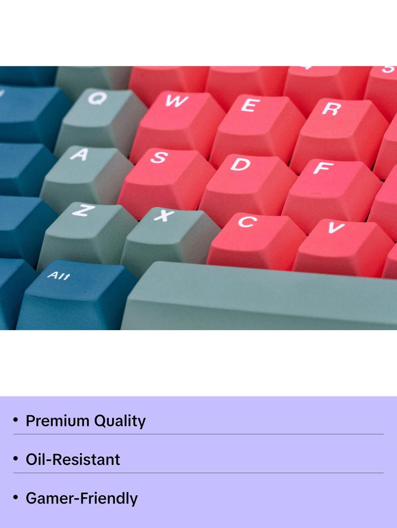 SUIKA Keycaps - Red & Green keys for mechanical keyboard - decor for pc gaming and work from home desk setups - gifts for gamers