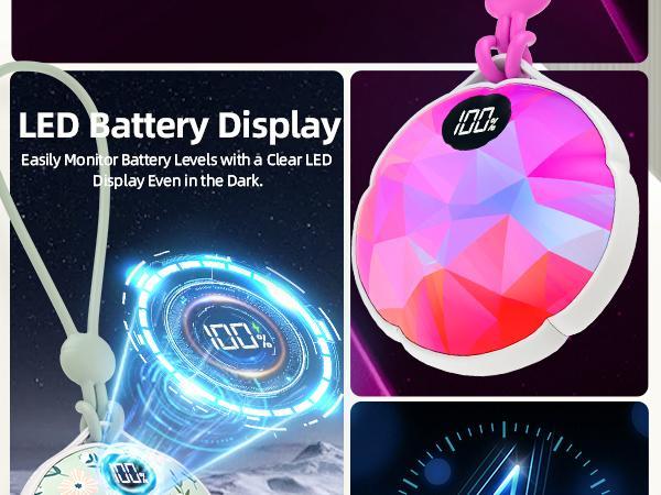 FrSara Rechargeable Hand Warmer, Electric Hand Warmer Hangable w/ 4000mAh Last 10 Hours, 3-Level Heat, Strip, Light, Display, Stocking Stuffers Gift for Camping Skiing Raynauds & Christmas