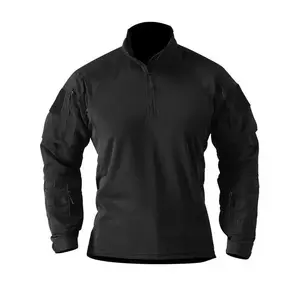 Men's Lightweight Tactical Shirt - Breathable Long Sleeve Outdoor Shirt with Arm Pockets, All-Season Regular Fit for Hiking, Camping, Training & Travel