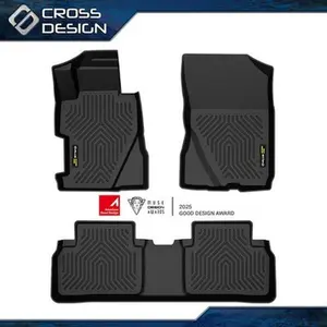 CROSSDESIGN  Floor Mats Liner Fit For 2006-2011 Honda Civic Sedan 4-Door 5-Seats Black