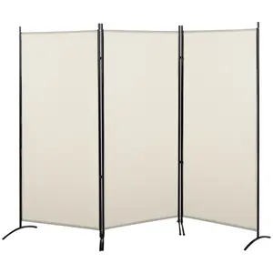 HOMCOM 3 Panel Room Divider, 6 Ft Tall Folding Privacy Room Separator, Freestanding Partition Wall Divider for Indoor, Home Office