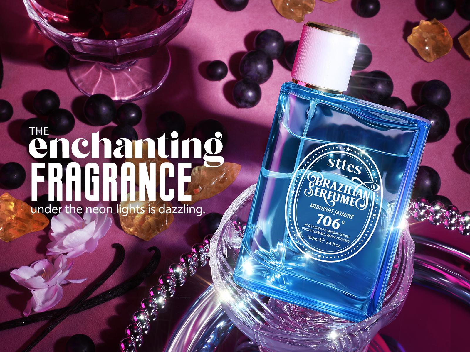 Sttes Perfume 706# (MIDNIGHT JASMINE) – Eau De Parfum 100ml (3.4 fl oz) – Black Currant, Jasmine, Vanilla