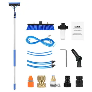 VEVOR Water Fed Pole Kit,  , 30FT Solar Panel Cleaning Pole with Extendable Handle, 180° Rotatable Brush Head & 65.6FT Hose, Household & Outdoor Window Cleaner Tool for Caravan Solar Panel Deck